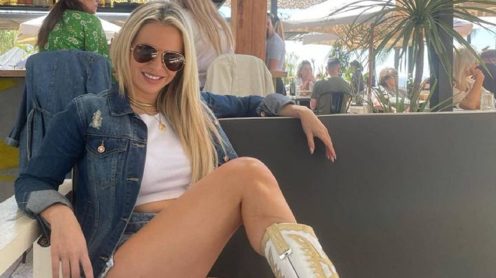 Alejandra Maglietti se llevó todas las miradas con su total denim look