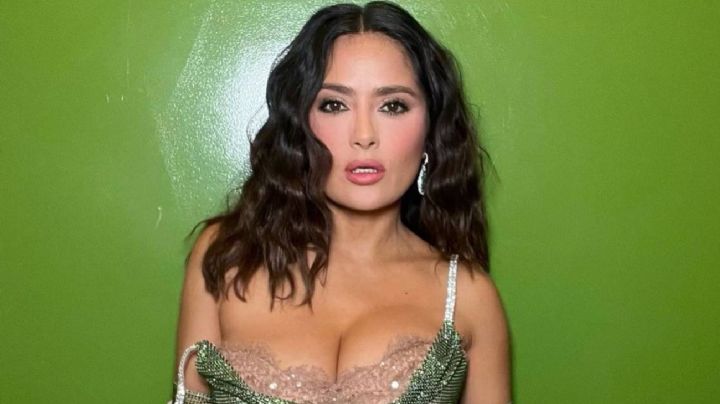 Salma Hayek confirma que las transparencias y brillos son una tendencia global