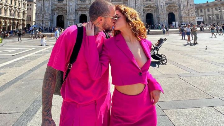 Combinados: Alex Caniggia y Melody Luz asombraron con su look, desde Milán