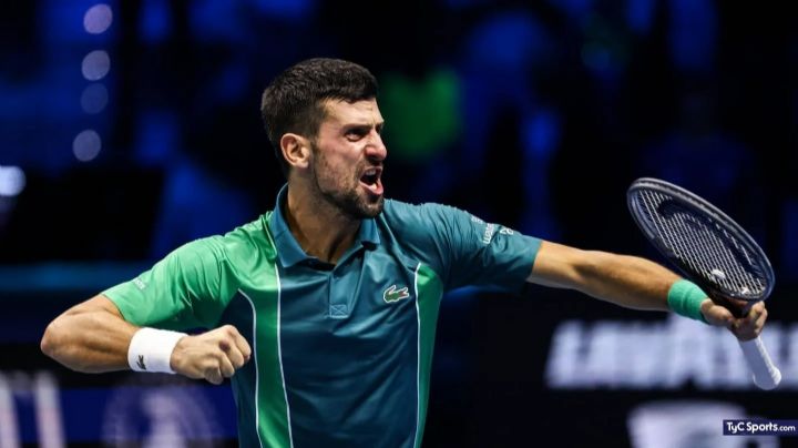 El alocado festejo de Novak Djokovic tras ganar el ATP Finals