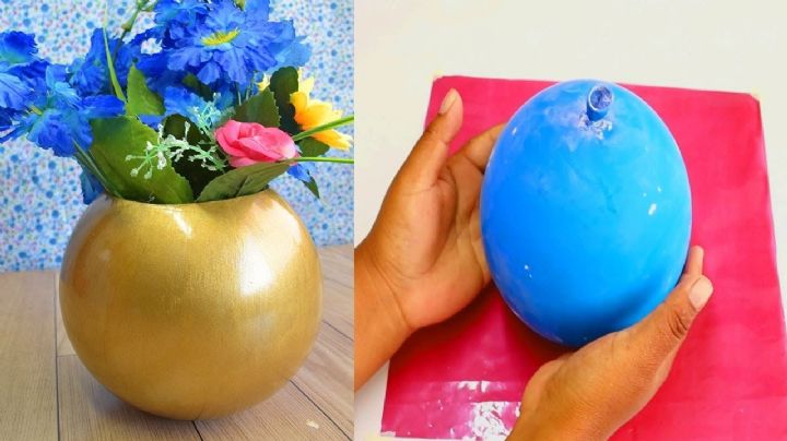 Haz hermosos floreros para la decoración del hogar con yeso, un globo y esta simple técnica
