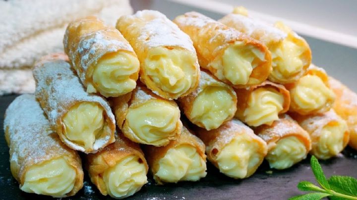 Receta de cannoli relleno de crema pastelera, una bomba de sabor que se hace con pocos ingredientes