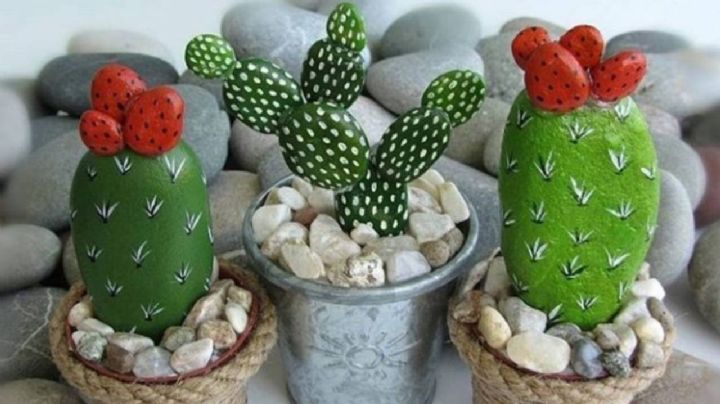 Cómo hacer cactus con piedras pintadas, una técnica paso a paso para mejorar la decoración del hogar