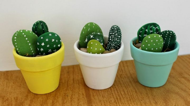 Transforma la decoración de tu hogar con cactus en piedras pintadas