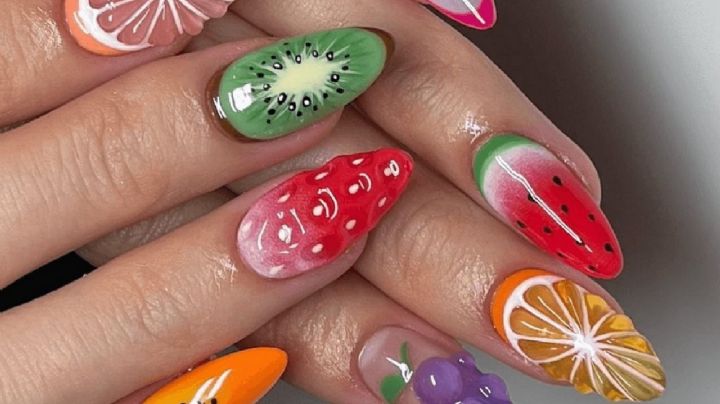 “Fruit nails”: Sumérgete en la tendencia 3D de uñas más jugosa