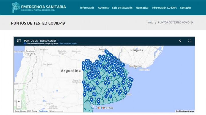 Lanzan mapa online para ubicar centros de testeo cercanos