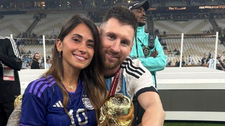 Antonela Roccuzzo levantó la Copa del Mundo con la misma emoción que Lionel Messi