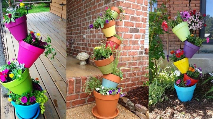 Crea tu propio jardín vertical paso a paso con un caño y macetas recicladas