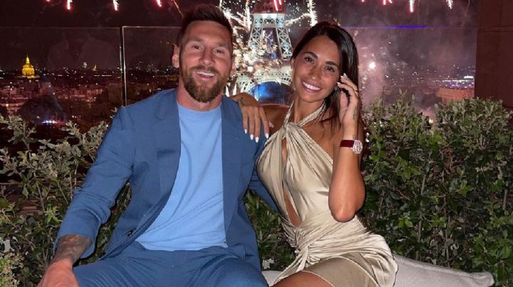 Antonela Roccuzzo acompañó a Lionel Messi con un outfit tan espectacular como su belleza