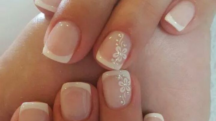 Nail Art: diseños de uñas francés con flores, perfectos para darle elegancia a las manos