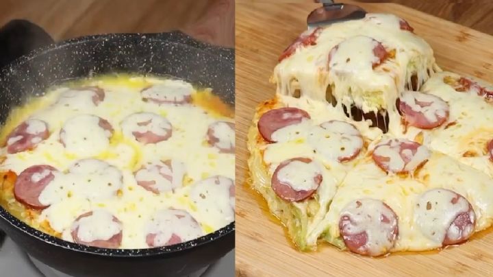 Pizza con masa de repollo, una receta sin harina para comer sin culpa