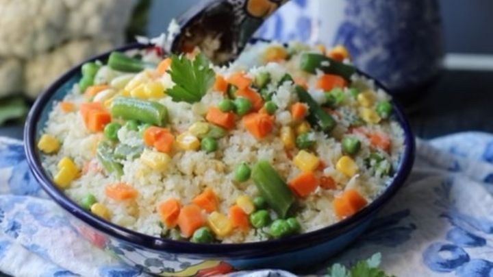 Arroz de coliflor estilo primavera, una receta nutritiva, liviana, saludable y económica